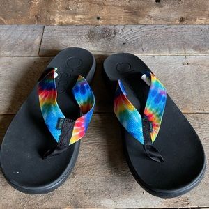 Chaco ladies flip flops size 9. Never worn